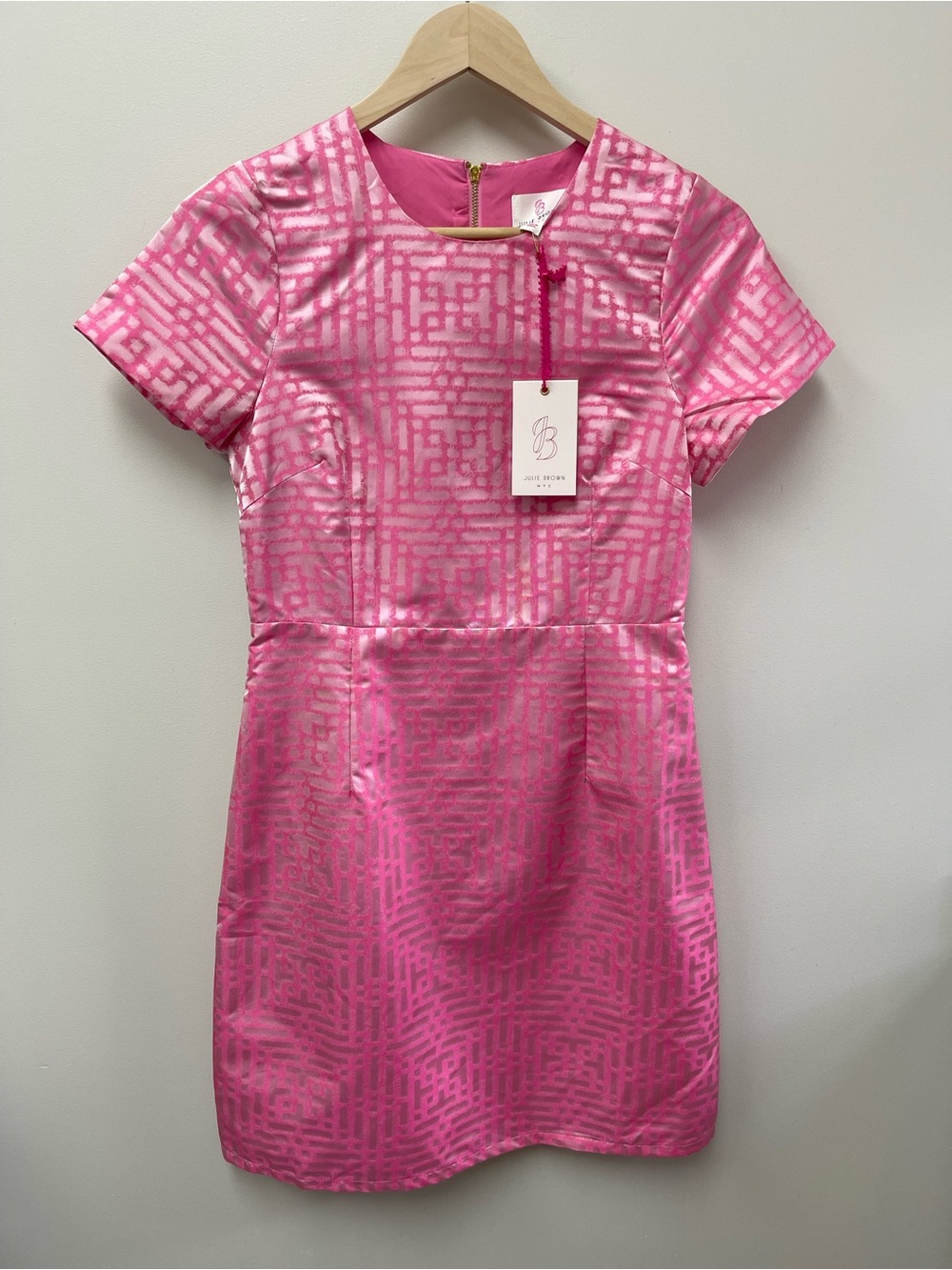 JB by Julie Brown Hot Pink Geometric Satin women’s Dress